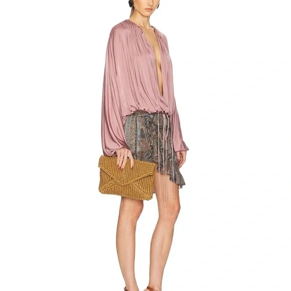 Yves Saint Laurent Tan Clutch Woven Elegance - Picture 2 of 6